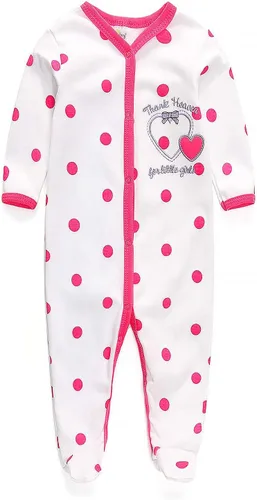 Vista 5 de Conjunto de 4 pijamas para bebés y niñas de una sola pieza de algodón para recién nacidos, conjunto de 4