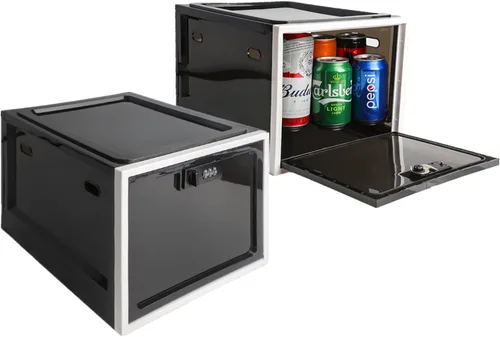 Vista 9 de SANIDIKA Paquete de 2 cajas grandes con cerradura para refrigerador, caja de primeros auxilios a prueba de niños, organizador médico, caja