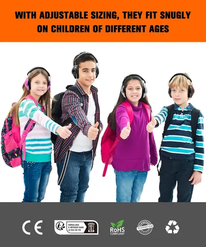 Vista 6 de ZOHAN 032 - Auriculares con cancelación de ruido para niños, 25 dB, NRR, orejeras de protección de oídos para niños, para escuela, Monster Jam
