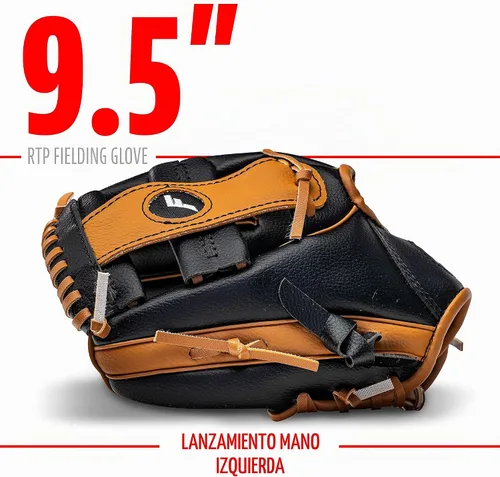 Vista 3 de Franklin Sports Juego de guantes de teeball + pelota para niños Negro