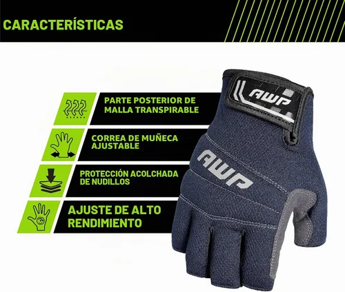 Vista 2 de Guantes de trabajo profesionales sin dedos AWP