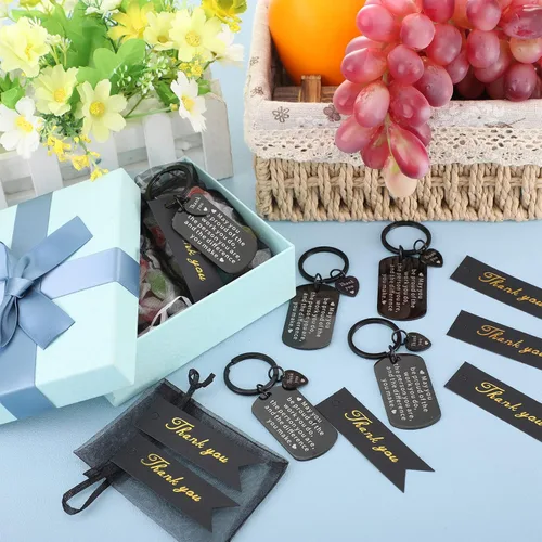 Vista 5 de Yinkin 72 piezas de regalo de agradecimiento a los empleados a granel para compañeros de trabajo, regalos de agradecimiento, llaveros con bolsas