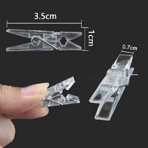 Vista 7 de 100 unidades de mini pinzas para fotos, pinzas para colgar en la pared, decoración para dormitorio, para fotos polaroid, obras de arte para niños