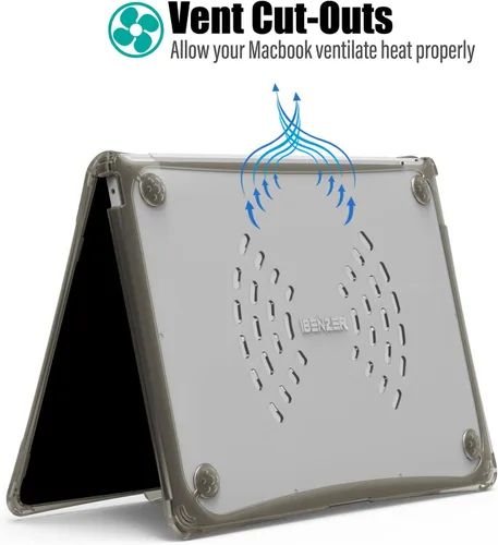 Vista 8 de [Usado] IBENZER Hexpact - Carcasa compatible con MacBook Air de 13 pulgadas 2022 2021 2020 M1 A2337 A2179 A1932, carcasa protectora de alta