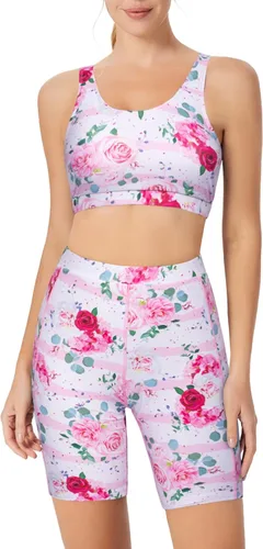 Vista 2 de JACK SMITH Traje de baño de 3 piezas de manga larga con cremallera frontal, tankini UPF 50 para mujer