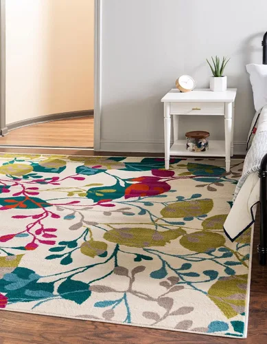 Vista 22 de Unique Loom Azalea Collection - Alfombra de área Indica (2 pies x 3 pies 1 pulgada, rectangular, marfil y gris)