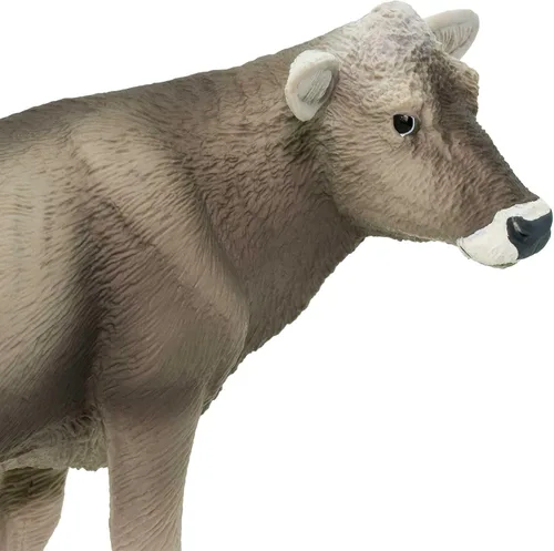 Vista 4 de Safari Ltd. Figura de vaca suiza marrón – Figura detallada de plástico de 5.25 pulgadas – Divertido juguete educativo para niños, niñas y niños a