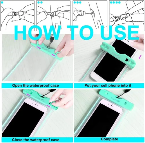 Vista 8 de Funda impermeable para teléfono, paquete de 2 protectores impermeables IPX8 para iPhone 15 14 13 12 11 Pro Max XR XS SE, para Galaxy S24 23