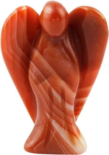 Vista 25 de SUNYIK, estatua de bolsillo de ángel guardián esculpida a mano, curación Reiki espiritual, figura esculpida., piedra ojo de tigre, Tiger's Eye