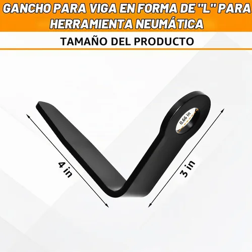 Vista 2 de Herramienta neumática Rafter Hook "L" en forma de para Senco PC0630 Hook Belt Nail Guns con 3/8" NPT Air Fitting (aluminio)