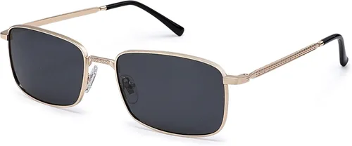 Vista 2 de SOJOS Gafas de sol polarizadas rectangulares retro vintage para hombre y mujer clásicas UV400 Metal Sunnies SJ1215