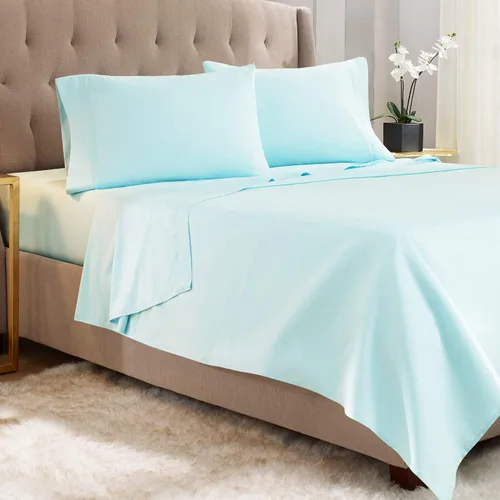 Vista 28 de Juego de sábanas de lujo Juego de cama de lujo, bolsillo extra profundo Juego de sábanas ajustable, sábana de arriba y 2 fundas de almohada, ropa