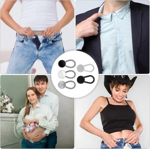 Vista 4 de Ouligay Extensores de cuello, extensores de cuello de camisa, pantalones, extensor de botón, extensor de botón, extensor de botón de cuello