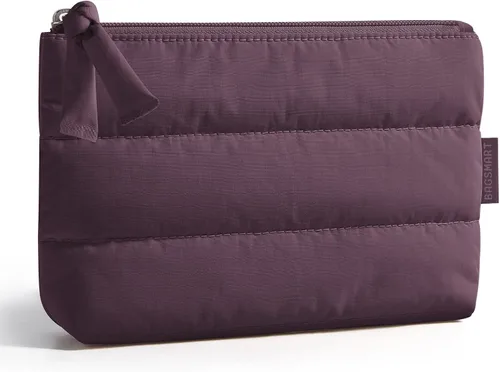 Vista 12 de BAGSMART Pequeña bolsa de maquillaje, neceser portátil esponjoso con cierre de cremallera con encanto, organizador de viaje resistente al agua