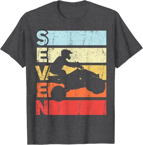 Vista 38 de ATV 7th Birthday Party ATV 4 Wheeler - Camiseta de cumpleaños temática cuádruple Negro