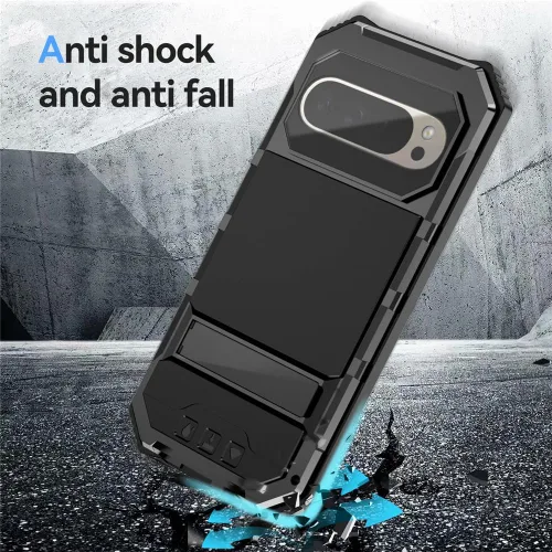 Vista 4 de Lunivop Funda de metal resistente para Google Pixel 9 Pro XL, protector de pantalla integrado, protección de cuerpo completo, a prueba de polvo
