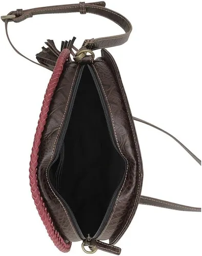 Vista 5 de Myra Bag Bolso redondo de cuero occidental para mujer - Bolso cruzado de hombro