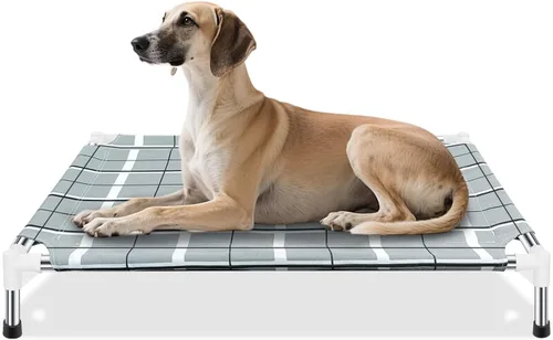Vista 8 de Cama elevada para perros con cojín, camas elevadas de enfriamiento para perros al aire libre