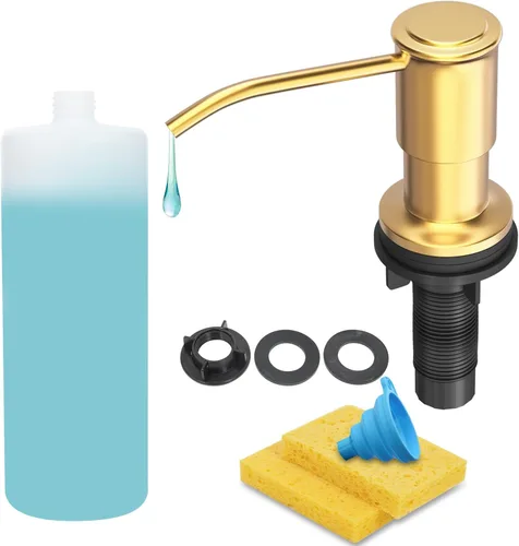 Vista 9 de Dispensador de jabón para fregadero de cocina, bomba dispensadora de jabón para fregadero de cocina, recarga desde la parte superior, dispensador