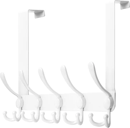 Vista 8 de WEBI Ganchos para colgar sobre la puerta, perchero para colgar sobre la puerta, perchero de puerta para toallas, ropa, baño, negro