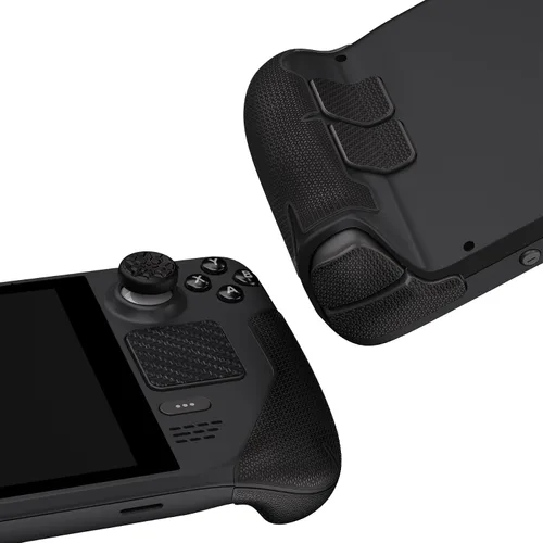Vista 8 de PlayVital Professional Textured Soft Rubber Pads Handle Grips for Steam Deck LCD & OLED, Trackpads Skin Grip Enhancement Back Button Protective