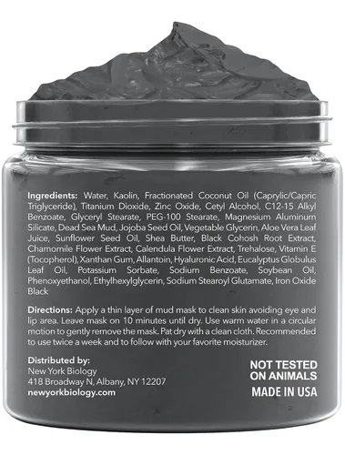 Vista 7 de Máscara de barro del Mar Muerto de New York Biology para rostro y cuerpo con eucalipto Refinador de poros de calidad de spa para piel grasa