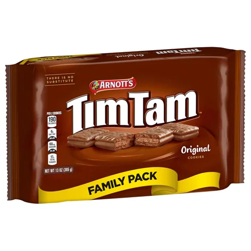 Vista 6 de Arnott's Tim Tam - Galletas de chocolate con leche, sabor original, paquete familiar de 12.9 onzas, auténticas importadas