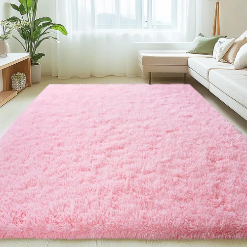 Vista 93 de Mugorn - Alfombras suaves y esponjosas de 2 x 3 pies para el hogar, alfombra pequeña con 4 mallas antideslizantes, color negro, 2 x 3 pies