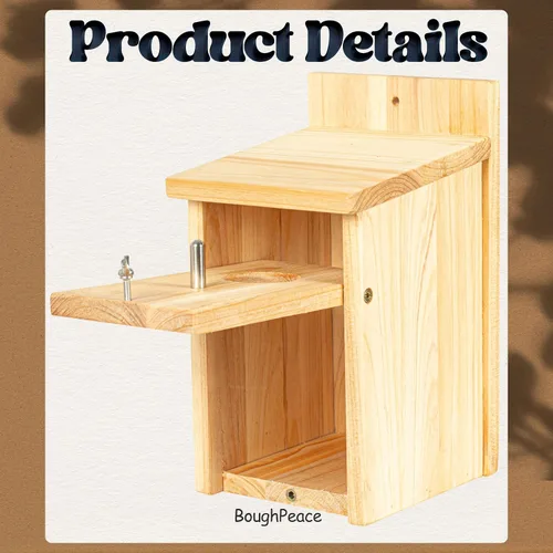 Vista 5 de Casas de madera para pájaros para pajareras exteriores, nido Bluebird House para cardenales, pinzón, Wren, golondrina, para ver el jardín, 1A #
