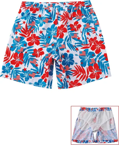 Vista 2 de TIDE TREND Mens Color-Changing Beach Swim Trunks Temperature-Sensitive Beach Surfing Pants Without Mesh Lining