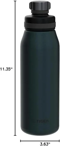 Vista 4 de Tiger Botella carbonatada con aislamiento al vacío, 0.3 gal (1.2 L), acero inoxidable, Bebida deportiva y cerveza, gran capacidad, aislamiento