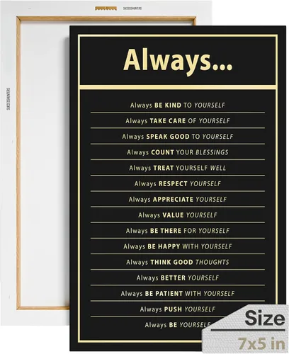 Vista 30 de Decoración de pared motivacional - 10 reglas para el zen - Arte colgante para oficina y dormitorio, decoración de pared inspiradora, obra de arte