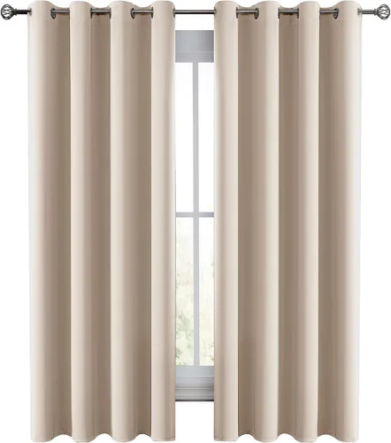 Vista 38 de LUX Décor - Juego de 2 paneles de cortinas opacas de alta calidad de 63 pulgadas de largo, cortinas de oscurecimiento de habitación con aislamiento