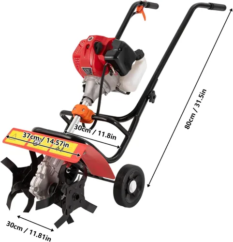 Vista 7 de 52CC 1.9KW Handpull Mini Tiller, Upthehill ZN-8001 Cultivador de jardín eléctrico Cultivador de retroceso para jardín y césped, excavación