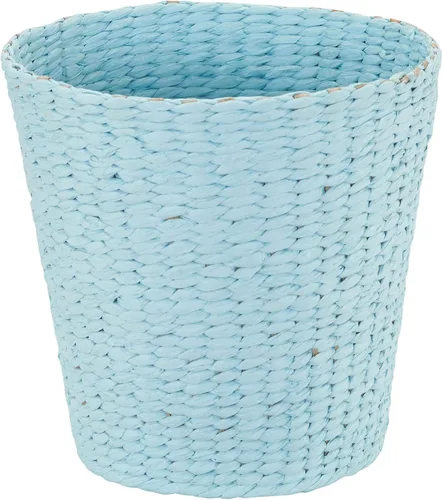 Vista 10 de Household Essentials Cesta de basura tejida, papelera de cuerda de papel gris para baño, dormitorio, oficina