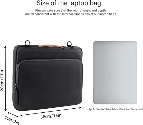 Vista 2 de NIMOSA Bolsa para portátil de 15,6 pulgadas, funda resistente al agua para portátil