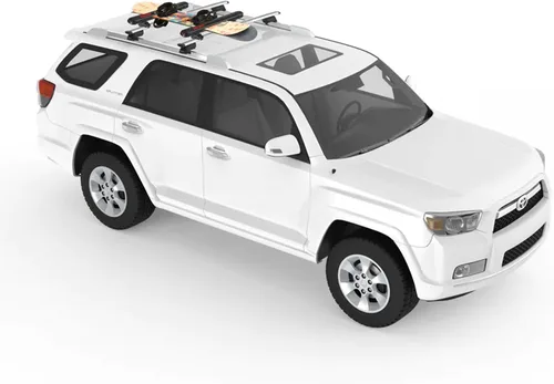 Vista 8 de Portaequipajes de techo Yakima para 4 pares de esquís o 2 tablas de snowboard, montaje universal para auto con bisagra expandible, FatCat EVO 4