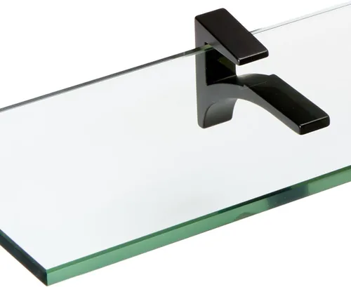 Vista 2 de Spancraft Glass C-4.75x18-Estante de cristal cardenal negro, negro, 4.75" x 18