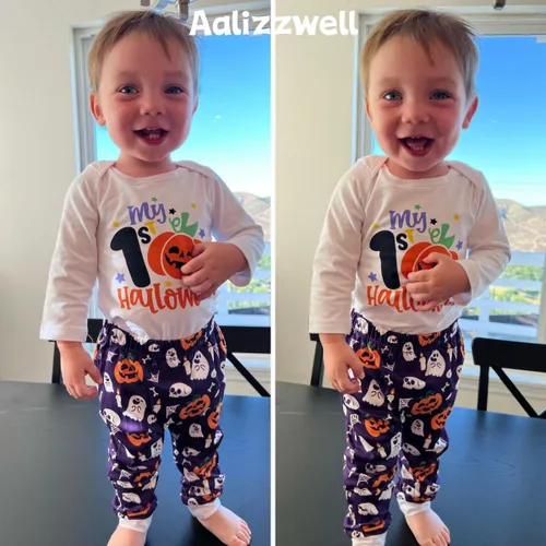 Vista 3 de Aalizzwell Traje de Halloween para bebés niños y niñas, ropa neutra de género