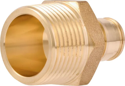 Vista 7 de SharkBite 1-1/2 Inch Expansion MNPT Adapter for PEX-A Pipe, Pack of 10, Brass Plumbing Fittings, Male NPT Adapter for PEX-A Tubing, UAB114140M
