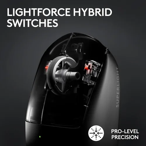 Vista 3 de Logitech G PRO X SUPERLIGHT 2 LIGHTSPEED - Mouse inalámbrico para juegos, sondeo 4K, ligero, interruptores híbridos LIGHTFORCE, sensor HERO 2