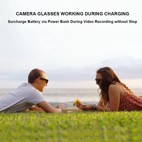 Vista 5 de OhO Smart Glasses with Full HD Camera & Open Ear Bluetooth Speaker Headphone,Built in Memory,for Men Women