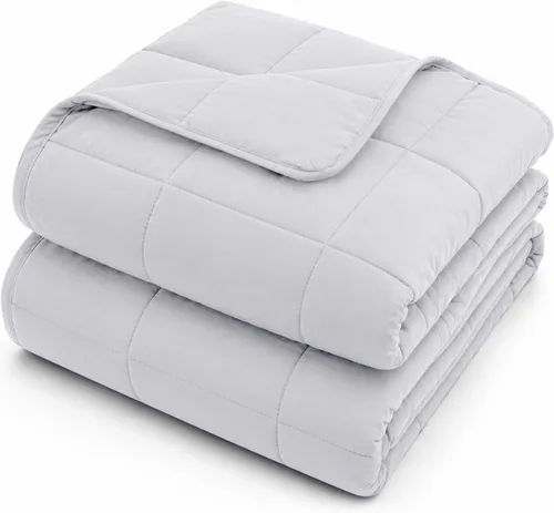 Vista 22 de L'AGRATY Manta con peso de 5 libras, para regazo, manta pequeña y portátil para adultos, refrescante, para viajar, relajarse y dormir, para todas