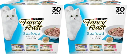 Vista 10 de Purina Fancy Feast - Alimento húmedo a la parrilla para gatos, colección de mariscos en paquete variado de alimentos húmedos para gatos