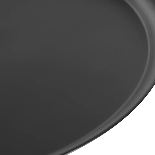 Vista 7 de Simple Modern Round Small Drink Mesa, todo el material del metal - Negro