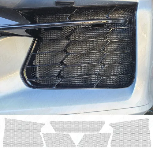 Vista 5 de customcargrills - Juego de 5 piezas de malla para Chevy Corvette Z06 y E-Ray C8 2023+ rejilla de ventilación para radiador