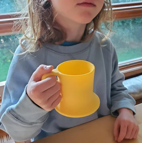 Vista 5 de Vaso para niños, taza de té y taza para niños pequeños Juego de 3 tazas aptas para lavavajillas y microondas 3 tazas de base ancha para niños