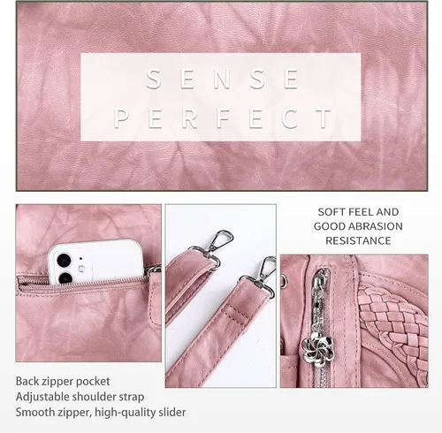 Vista 5 de Monederos y bolsos de mano de moda para mujer, bolsos de hombro con asa superior, bolsos de cuero sintético