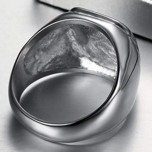 Vista 4 de Jude Jewelers Anillo masónico masónico estilo sello de dos tonos de acero inoxidable plata oro