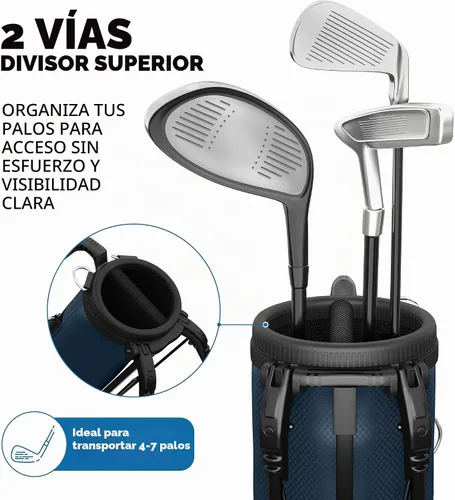 Vista 6 de Bolsa de golf Par 3, ultra ligera, pequeña bolsa de golf para par 3 y campos ejecutivos Azul (Atlantic Blue)